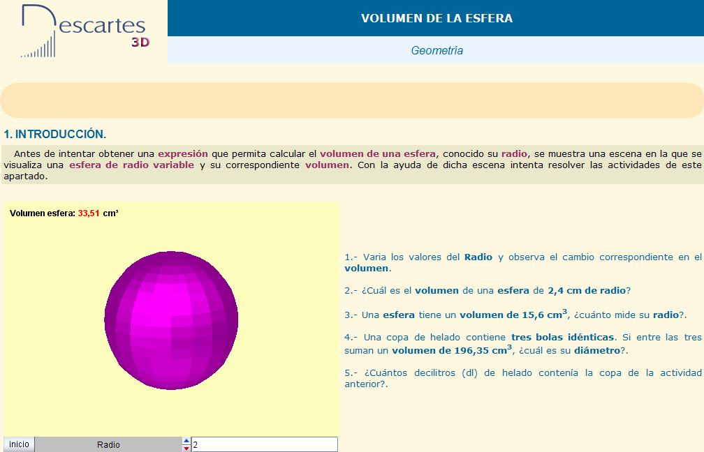 Volumen d ela esfera | Recurso educativo 37476