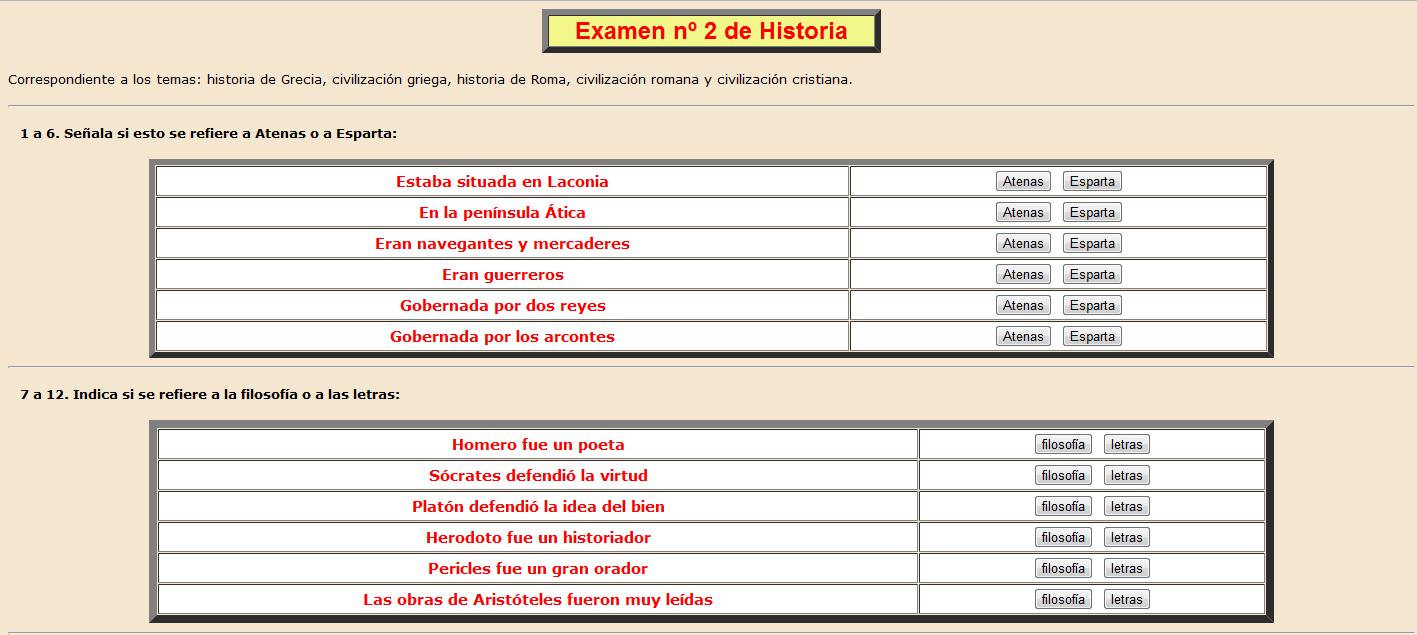 Examen de Historia (2) | Recurso educativo 37674