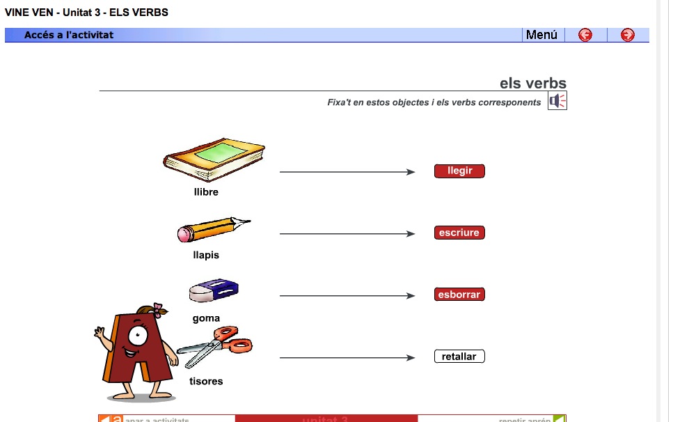 Els verbs a classe | Recurso educativo 39544