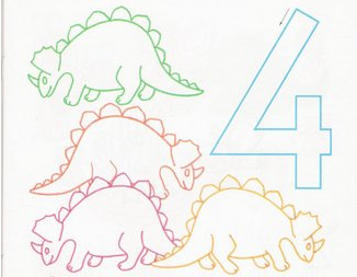 La Aventura de los Números: 4 dinosaurios | Recurso educativo 40333
