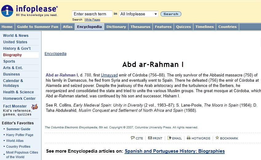 Abd ar-Rahman I | Recurso educativo 44116