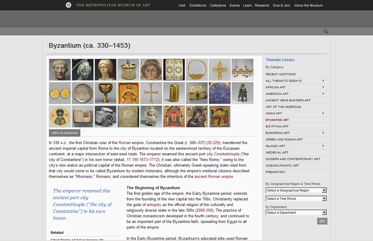 The Metropolitan Museum of Art. Byzantium | Recurso educativo 50131
