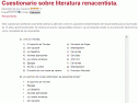 Cuestionario sobre literatura Renacentista | Recurso educativo 19860
