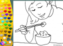 ¡A Colorear!: Comiendo arroz | Recurso educativo 27380