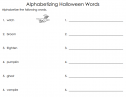 Alphabetizing Halloween words | Recurso educativo 76989
