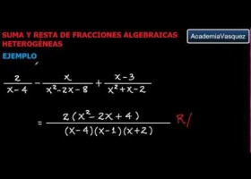 Suma y Resta de Fracciones Algebraicas Heterogéneas | Recurso educativo 116471