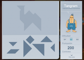 Juego de tangram para desarrollar la atención en niños de 11 y 12 años : gato2 | Recurso educativo 404972