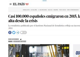 Estudi estadístic sobre l'emigració dels espanyols en el 2015 | Recurso educativo 759247