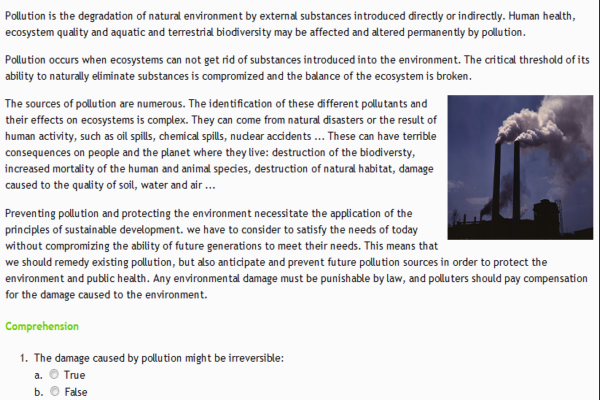 Reading: Pollution | Recurso educativo 34848