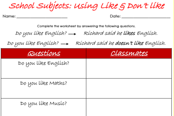 School subjects survey | Recurso educativo 39914