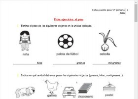 Actividades sobre la medida de pesos | Recurso educativo 768056